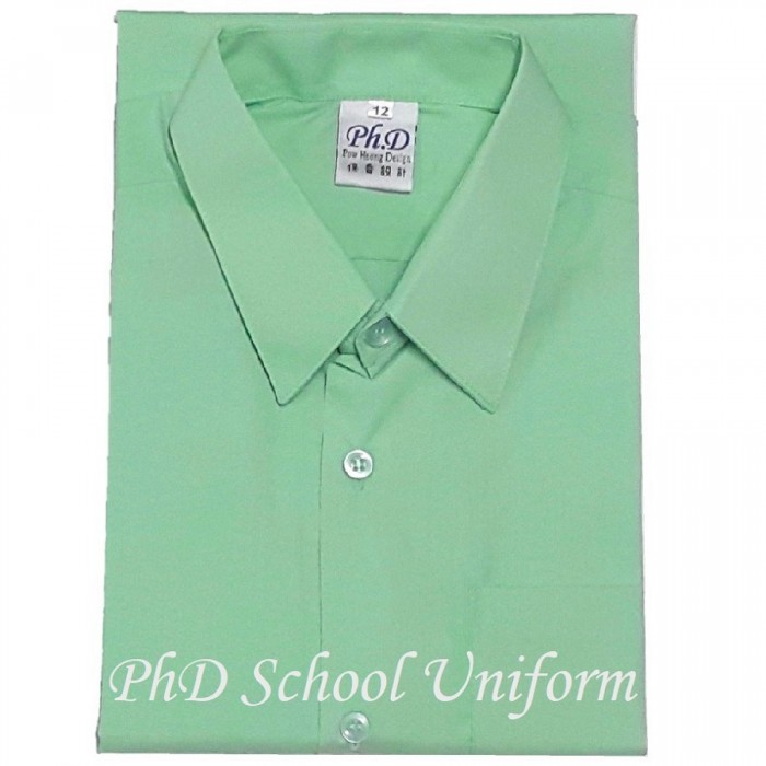 PhD Short Sleeves Light Green Shirt School Uniform Baju Seragam Sekolah Malaysia Lengan Pendek
